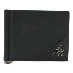 Prada Leather Logo Bifold Wallet